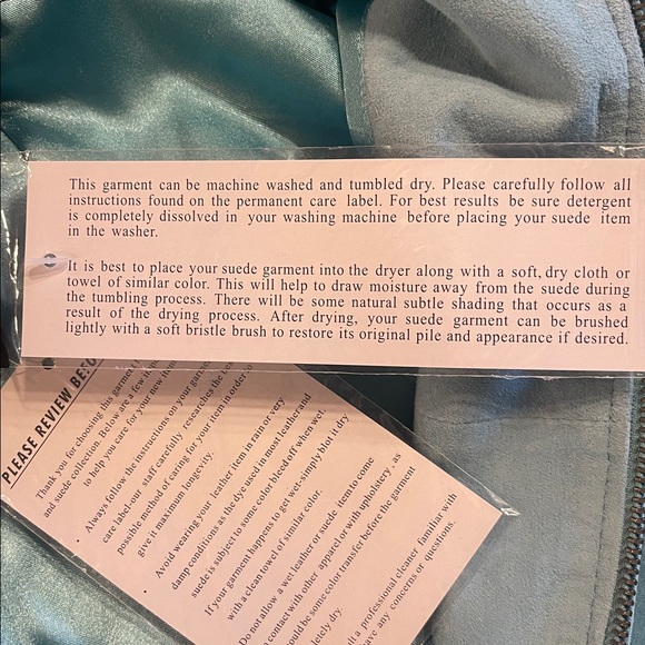 Guillaume Pastel Blue Green Suede Leather Moto Jacket Studded Y2K L - Picture 8 of 10